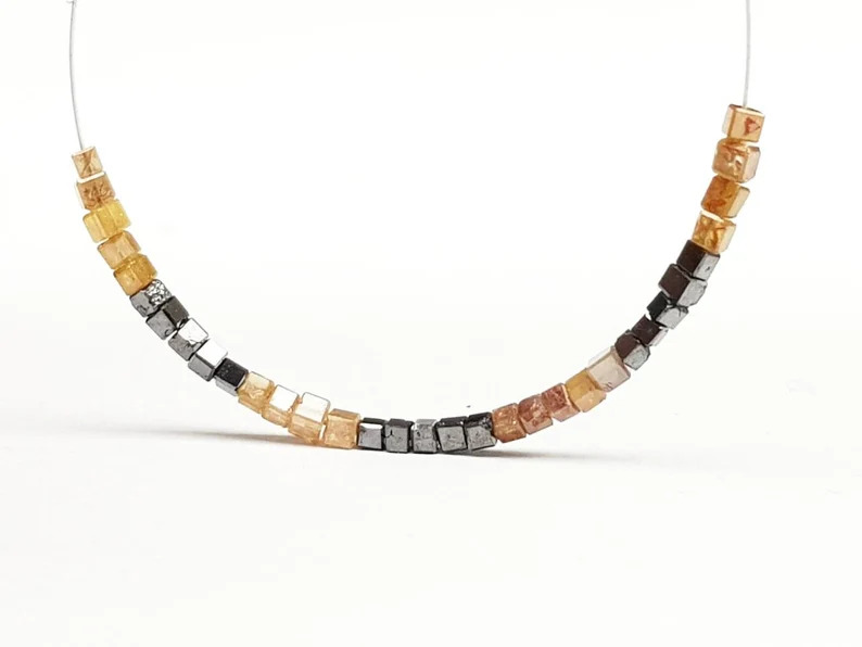 6.00 Ct Beads Checker Brown & Black Natural Loose Diamond