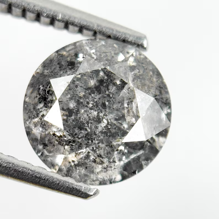 1.95 Ct Round Brilliant Cut Grey Natural Loose Diamond