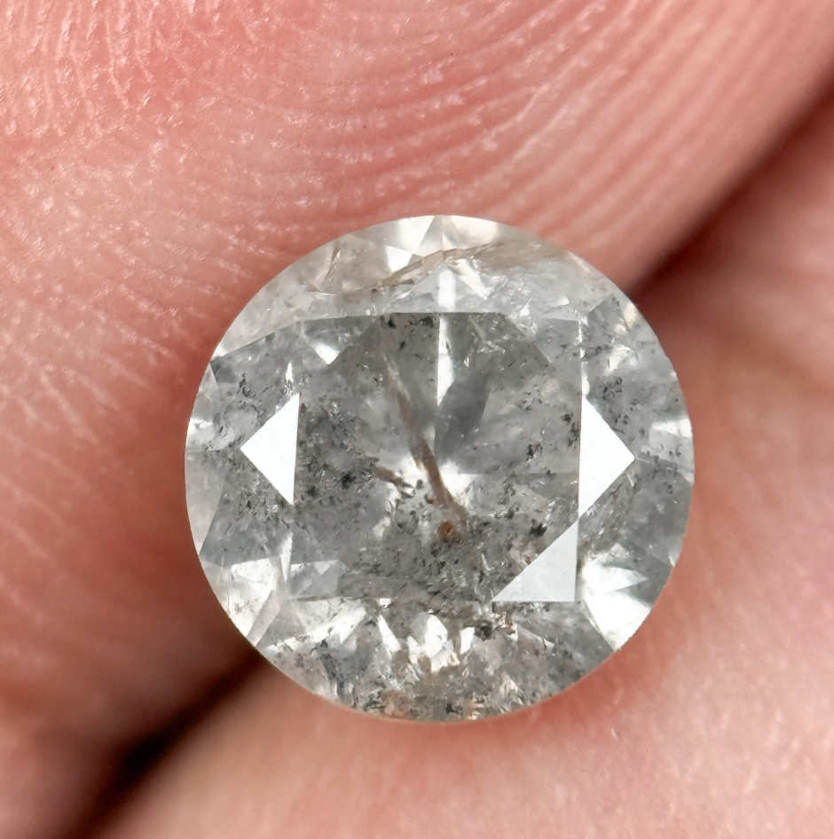 1.25 Ct Round Brilliant Cut Grey Natural Fancy Diamond