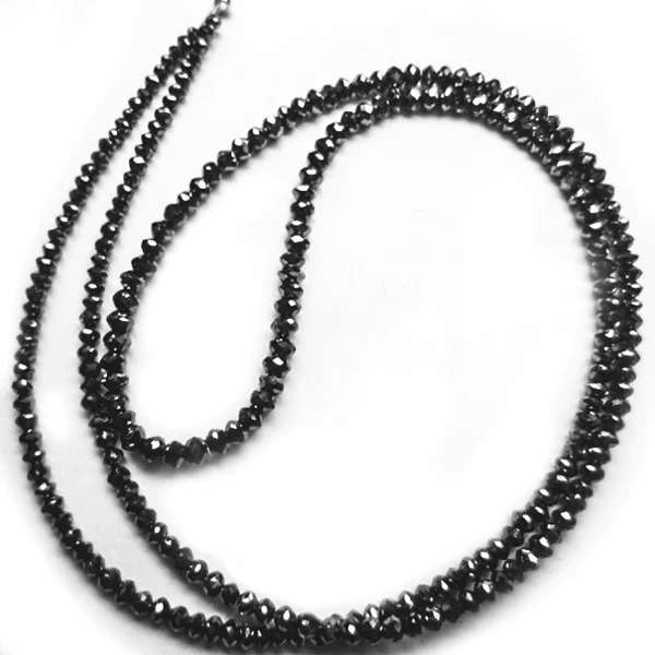 24 Inch Beads Uncut Black Natural Loose Diamond