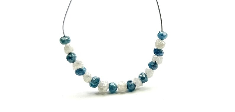 2.0-3.0 MM Beads Checker Blue & White Natural Loose Diamond