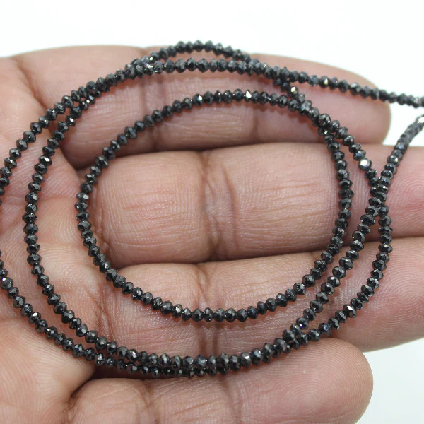 32 Inch Beads Uncut Black Natural Loose Diamond