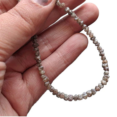 16 Inch Beads Checker Brown Natural Loose Diamond