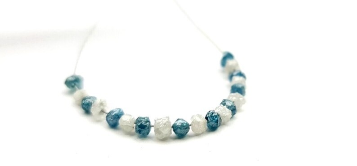 2.0-3.0 MM Beads Checker Blue & White Natural Loose Diamond