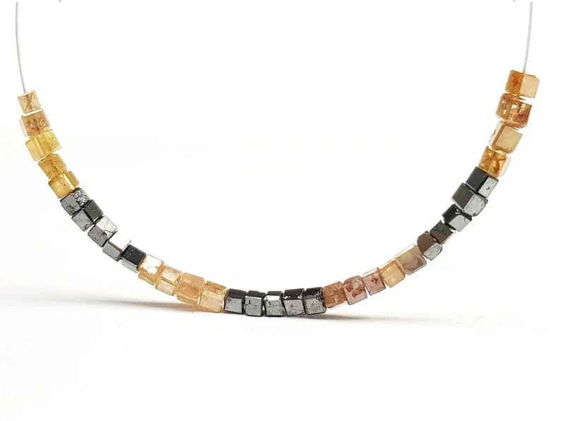 6.00 Ct Beads Checker Brown & Black Natural Loose Diamond