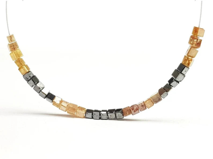 6.00 Ct Beads Checker Brown & Black Natural Loose Diamond