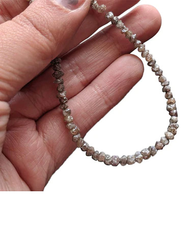 18 Ct Beads Checker Brown Natural Loose Diamond