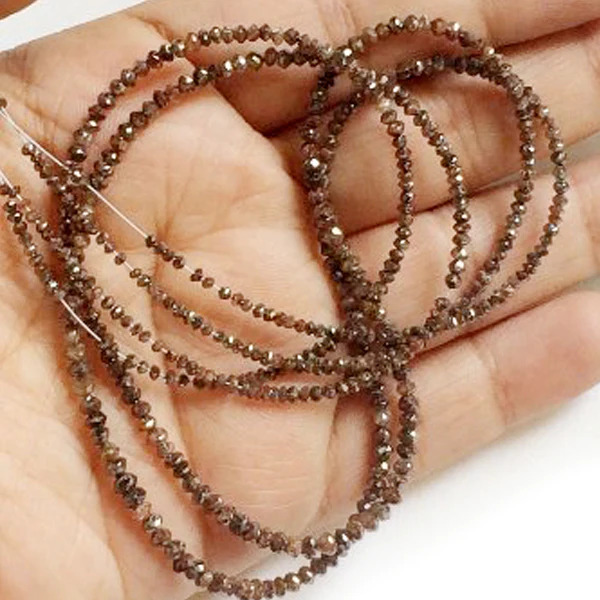 32 Ct Beads Checker Brown Natural Loose Diamond