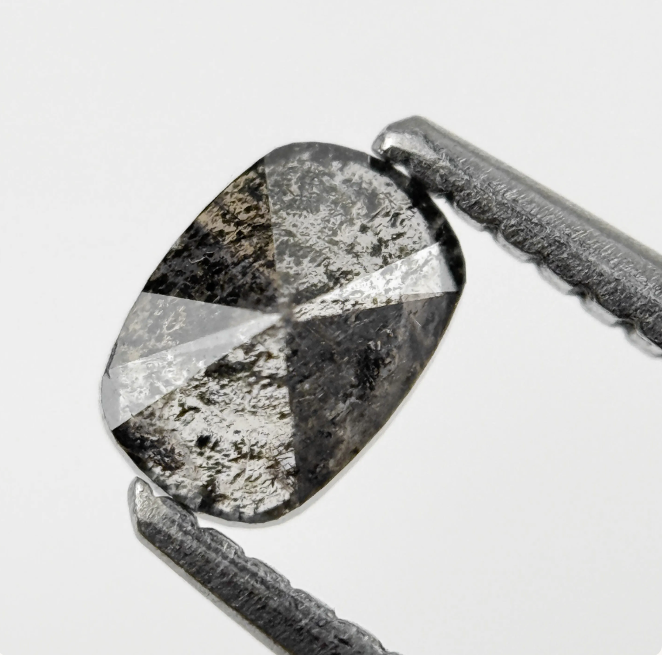 0.65 Ct Oval Rose Cut Grey Natural Minimalist Diamond