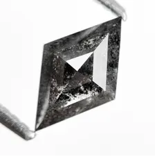0.91 Ct Kite Rose Cut Grey Natural Salt and Pepper Diamond