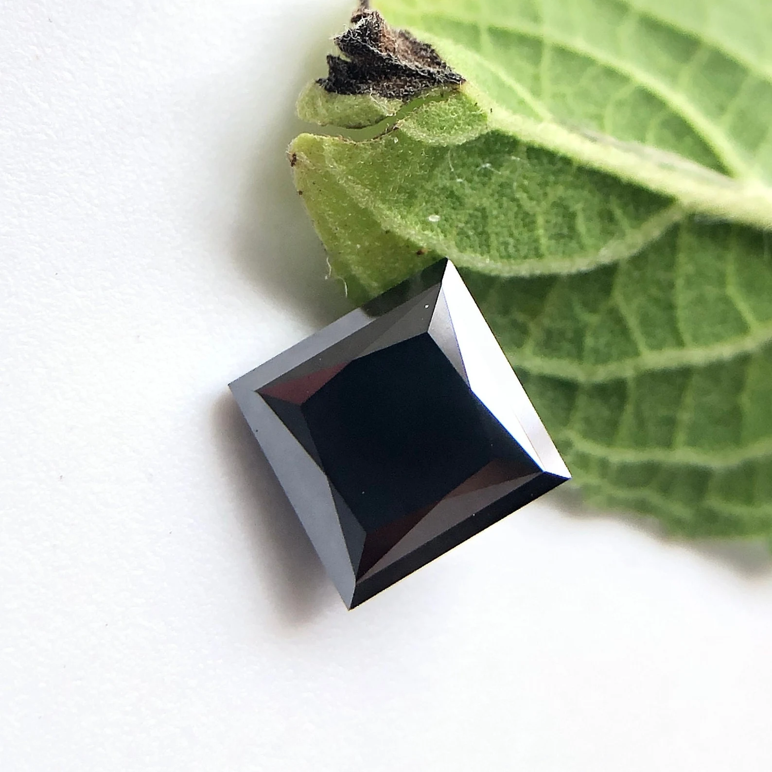 1.09 Ct Princess Rose Cut Black Natural Loose Diamond