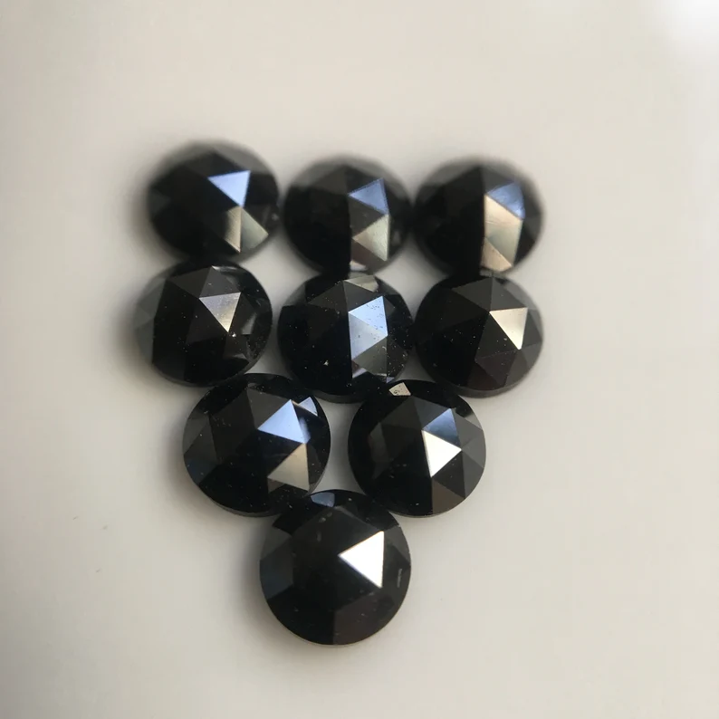 3.50 MM Round Rose Cut Black Natural Loose Diamond