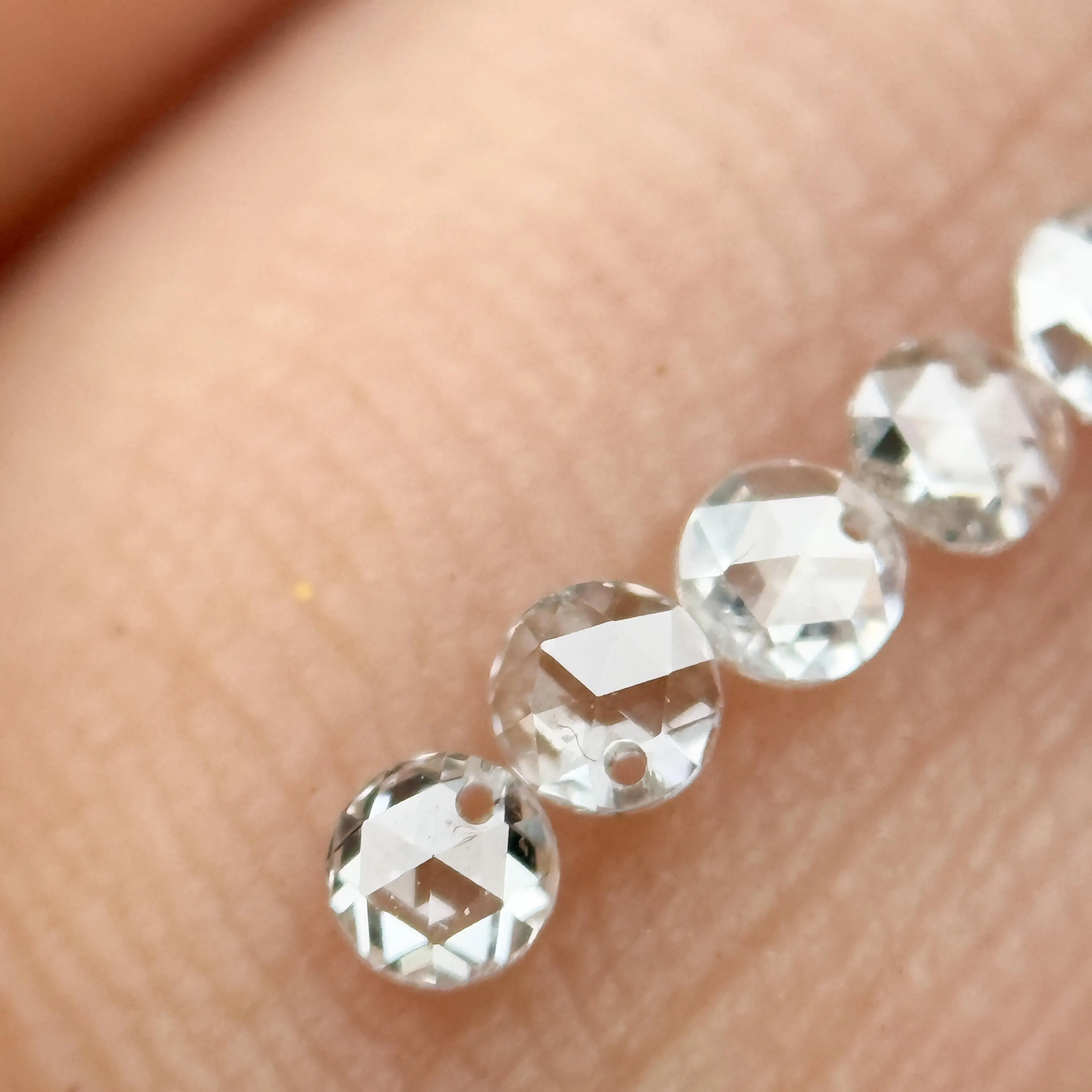 3 MM Round Rose Cut White Natural Diamond
