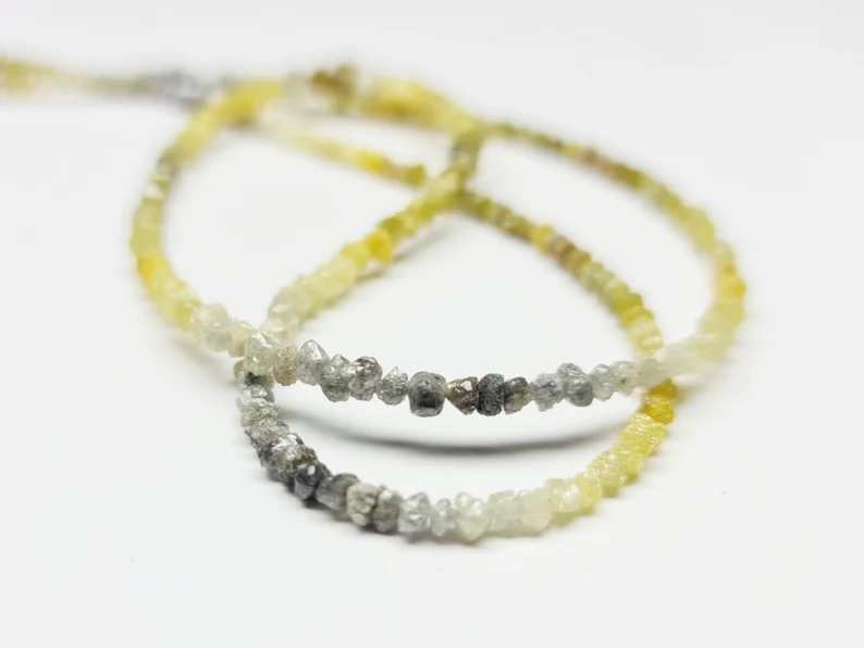 20 Ct Beads Checker Black & Yellow Natural Loose Diamond