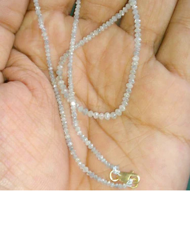 18 Ct Beads Checker White & Gray Natural Loose Diamond