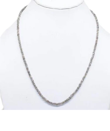 20 Ct Beads Checker White & Gray Natural Loose Diamond