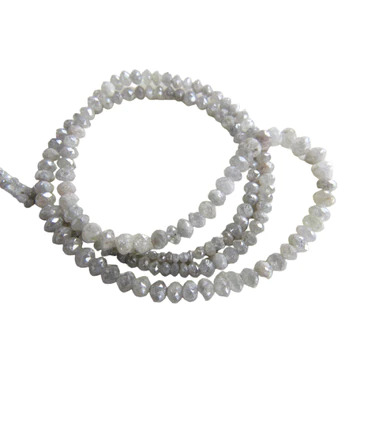 24 Ct Beads Checker White & Gray Natural Loose Diamond