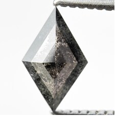 0.91 Ct Kite Rose Cut Grey Natural Salt and Pepper Diamond