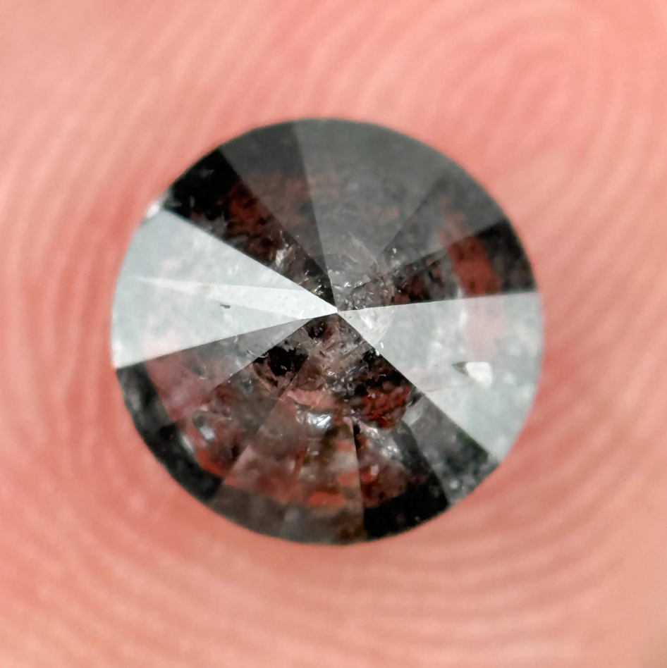 1.12 Ct Round Brilliant Cut Grey Natural Salt and Pepper Diamond