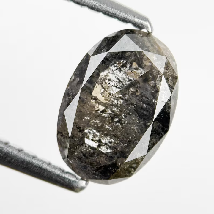 1.26 Ct Oval Rose Cut Grey Natural Fancy Diamond