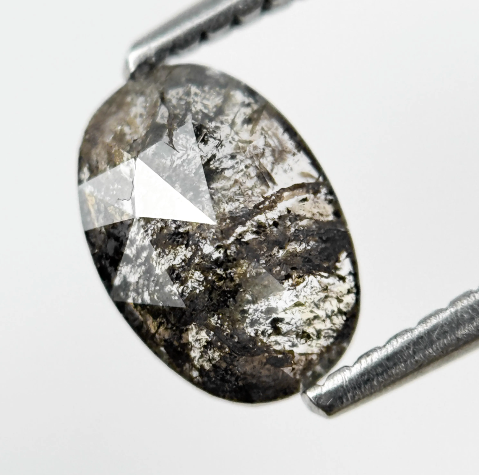 1.26 Ct Oval Rose Cut Grey Natural Fancy Diamond