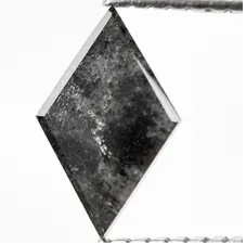 0.91 Ct Kite Rose Cut Grey Natural Salt and Pepper Diamond