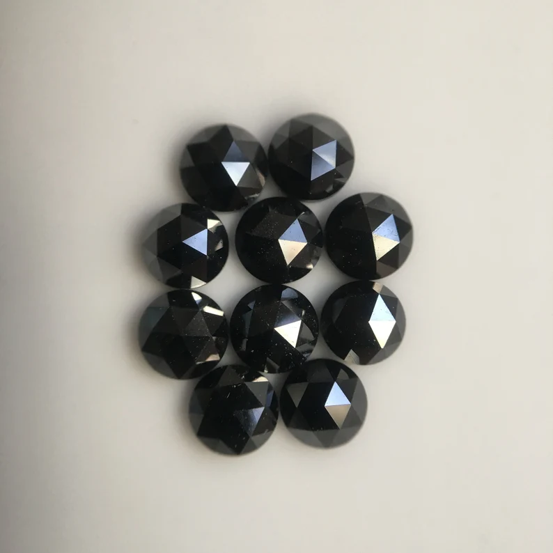 3.50 MM Round Rose Cut Black Natural Loose Diamond