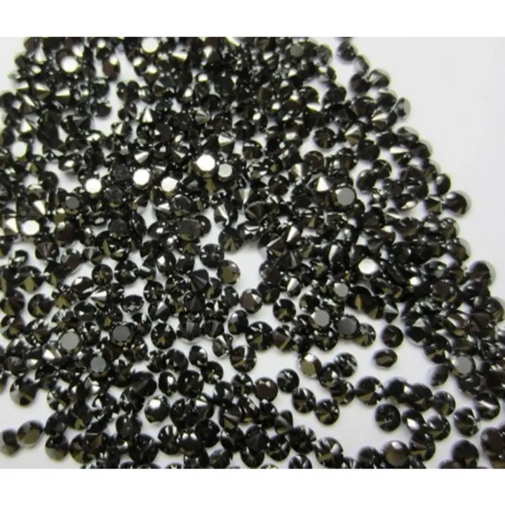 1.00 Ct Round Brilliant Cut Black Natural Loose Diamond, 2.10 MM To 2.20 MM Round Shape Diamond