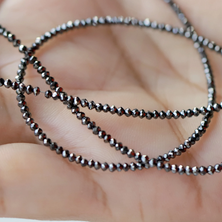 2 MM Beads Uncut Black Natural Loose Diamond
