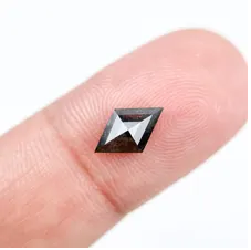 0.91 Ct Kite Rose Cut Grey Natural Salt and Pepper Diamond