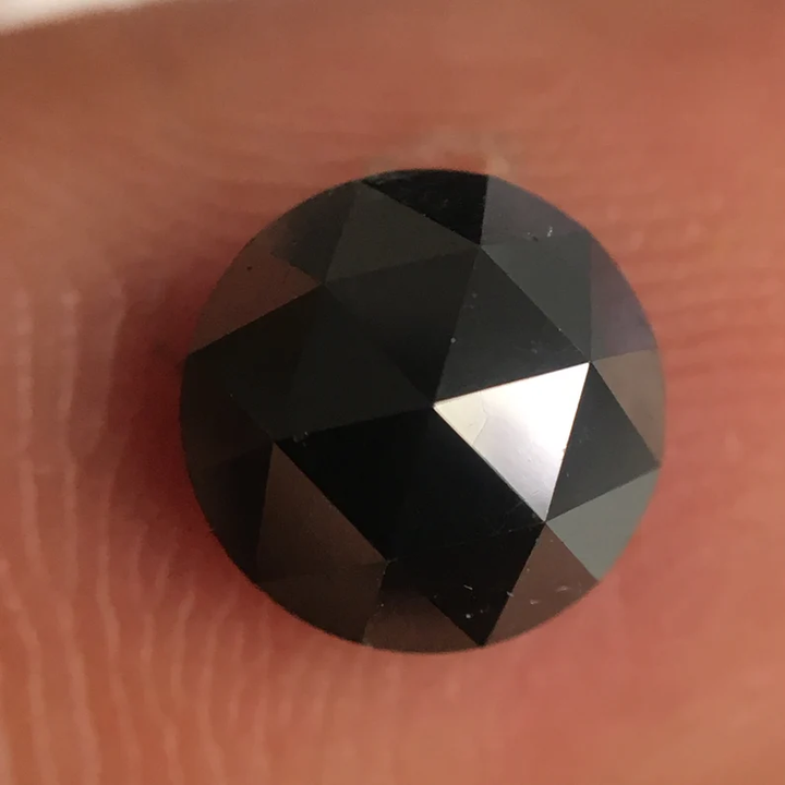 3.50 MM Round Rose Cut Black Natural Loose Diamond