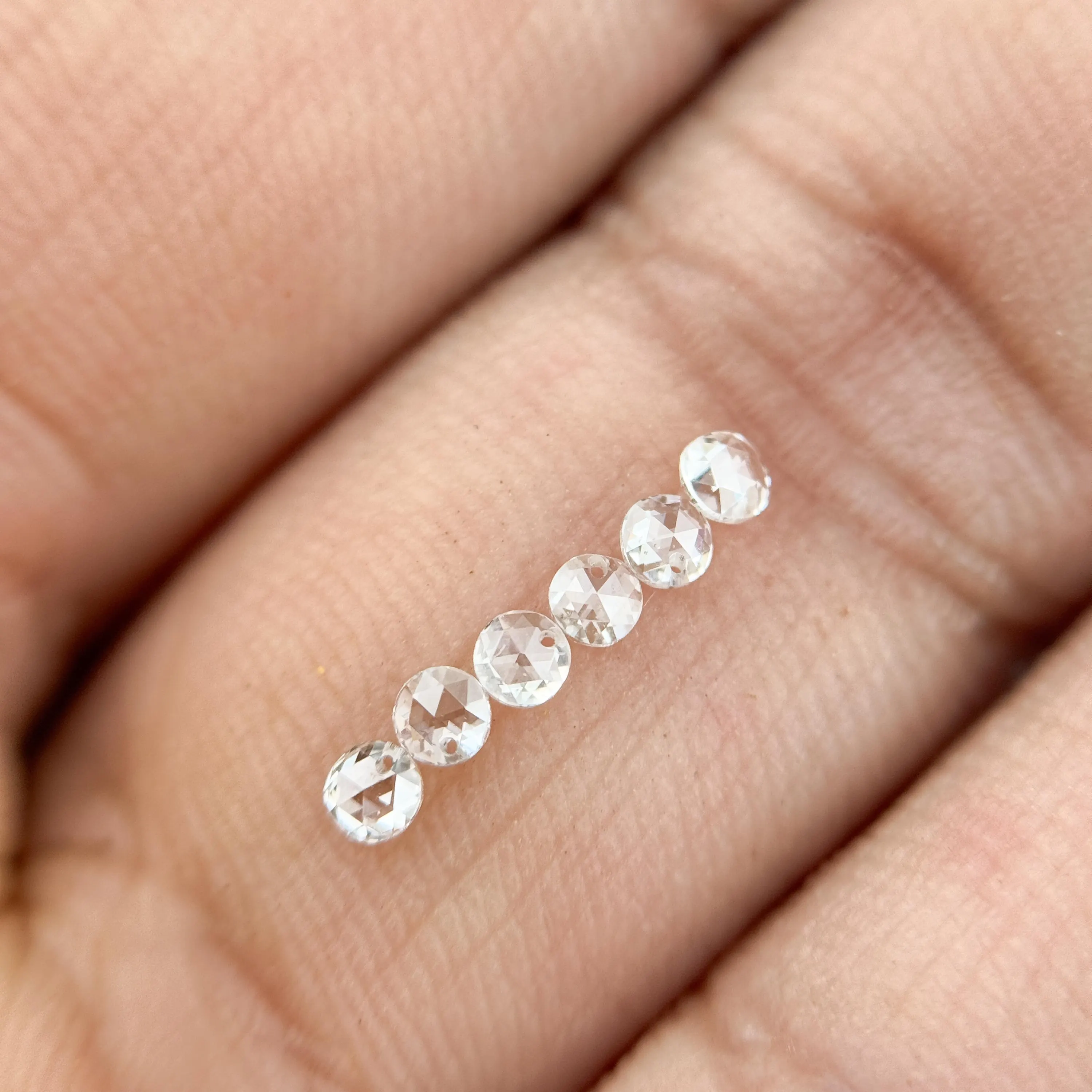 3 MM Round Rose Cut White Natural Diamond