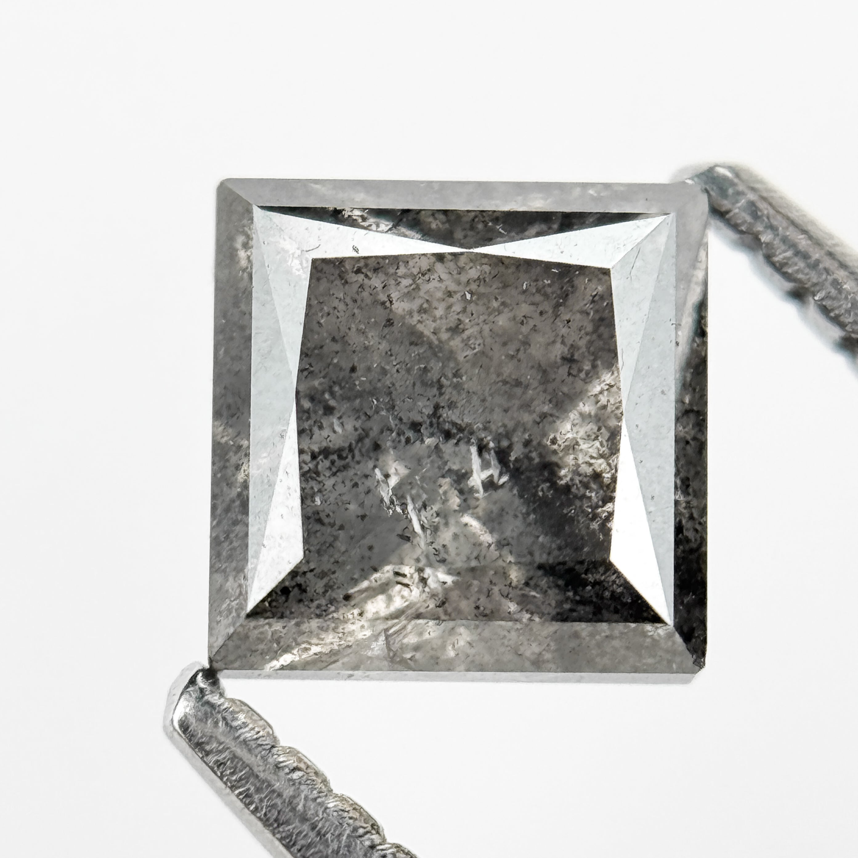 1.04 Ct Round Rose Cut Grey Natural Salt and Pepper Diamond