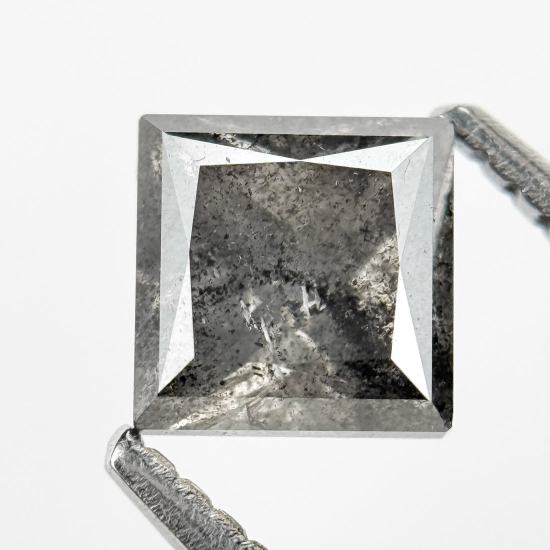 1.04 Ct Round Rose Cut Grey Natural Salt and Pepper Diamond