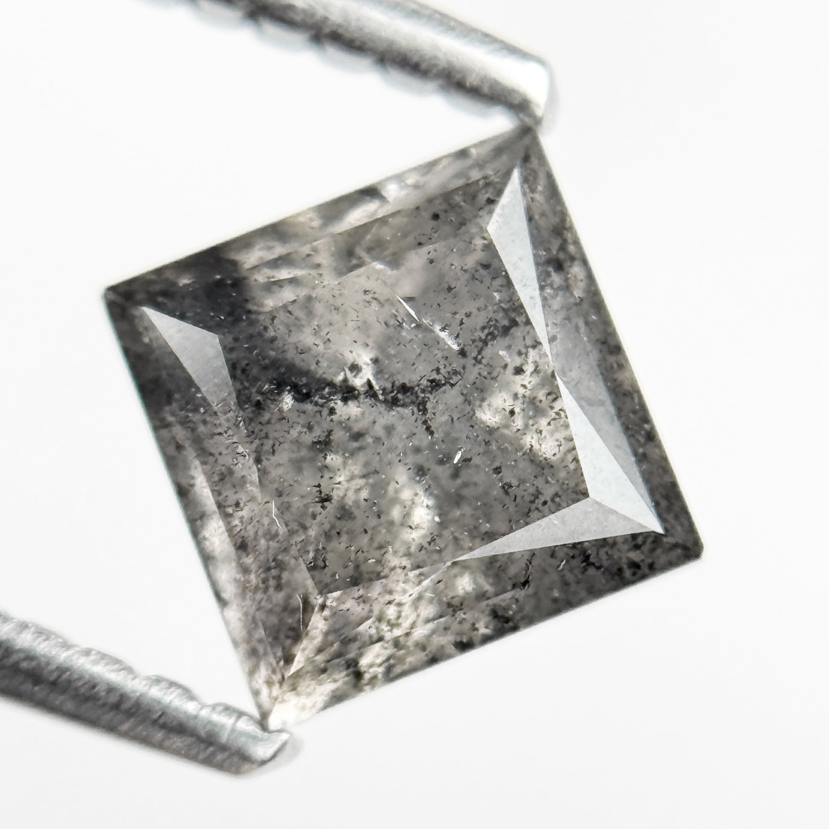 1.04 Ct Round Rose Cut Grey Natural Salt and Pepper Diamond