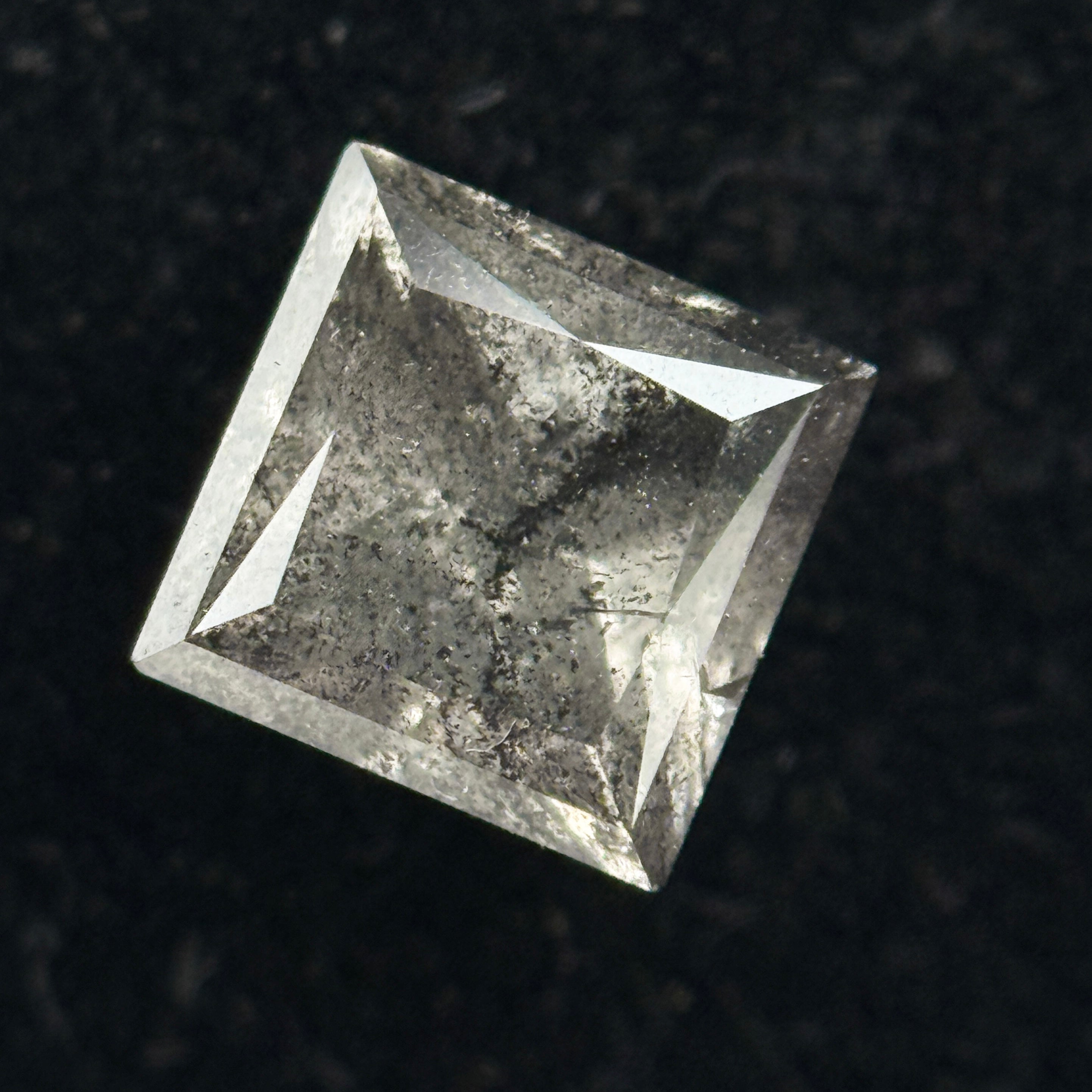 1.04 Ct Round Rose Cut Grey Natural Salt and Pepper Diamond