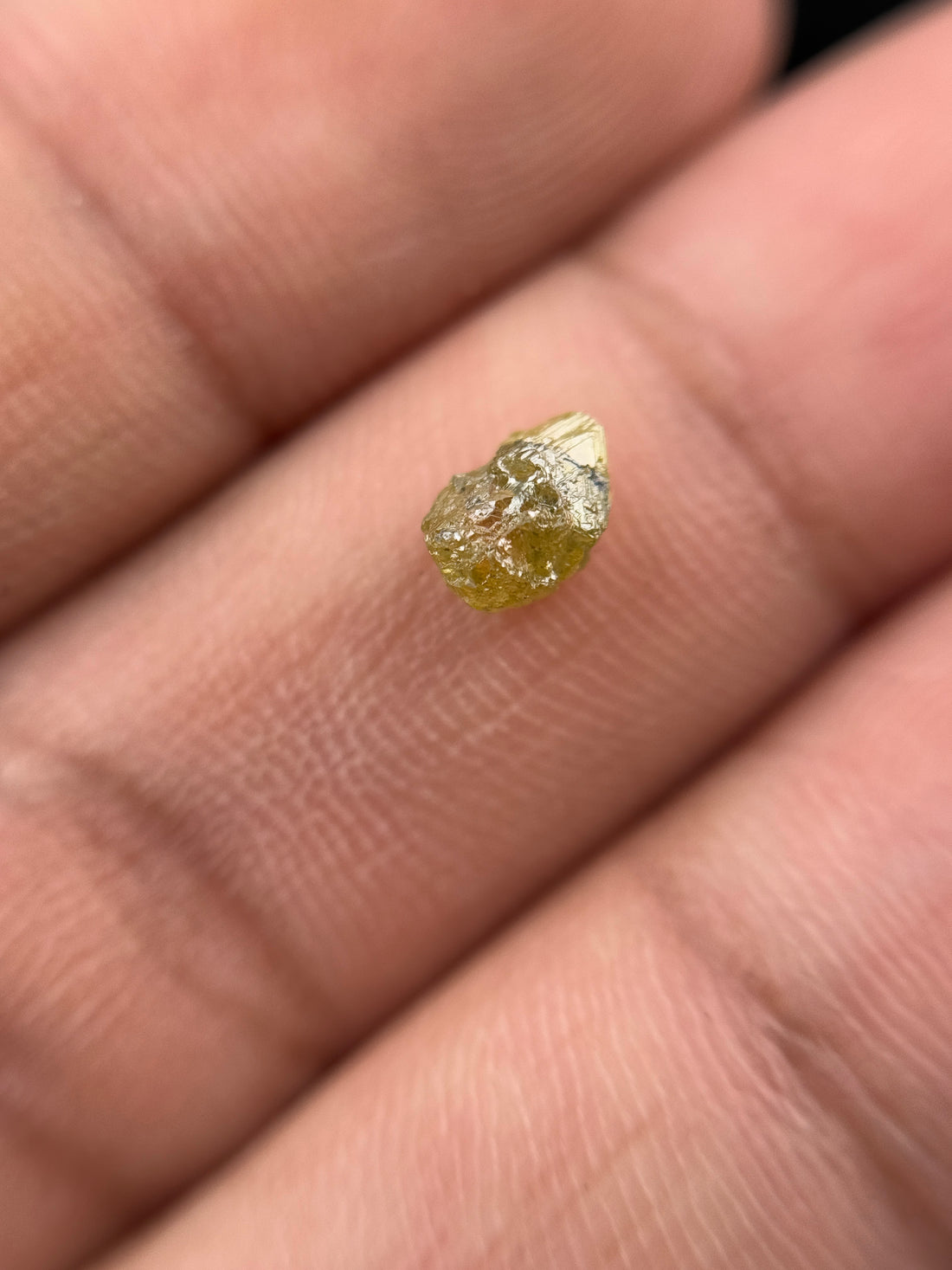 0.66 Ct Rough Rose Cut Green Natural Fancy Diamond