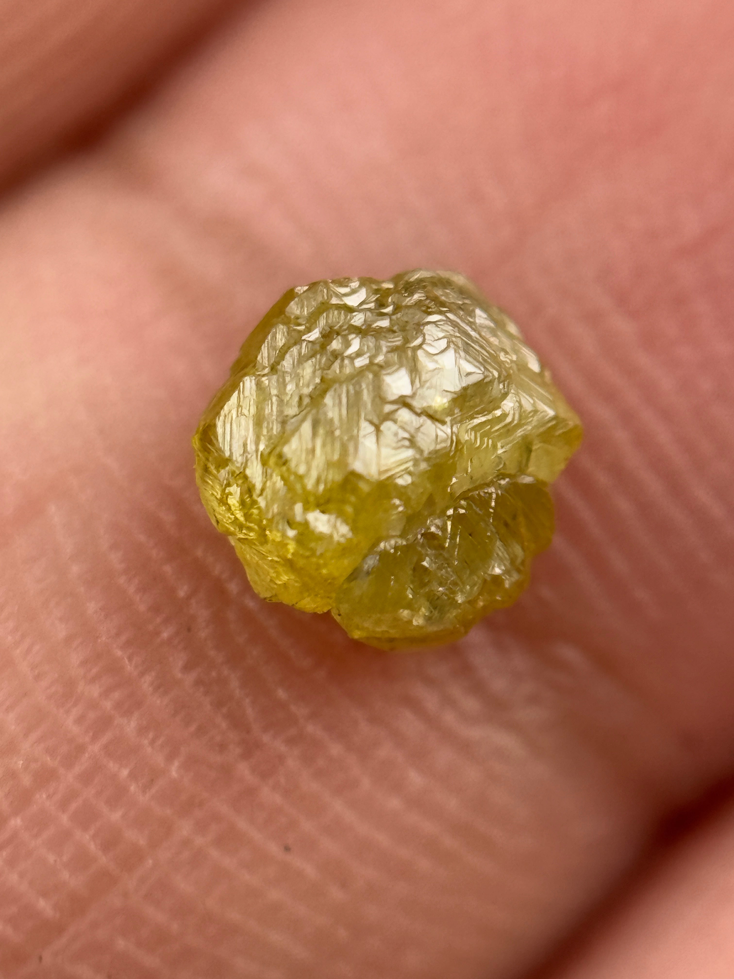 4.5 MM Rough Rose Cut Yellow Natural Fancy Diamond