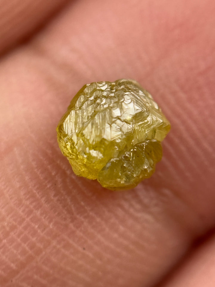 4.5 MM Rough Rose Cut Yellow Natural Fancy Diamond