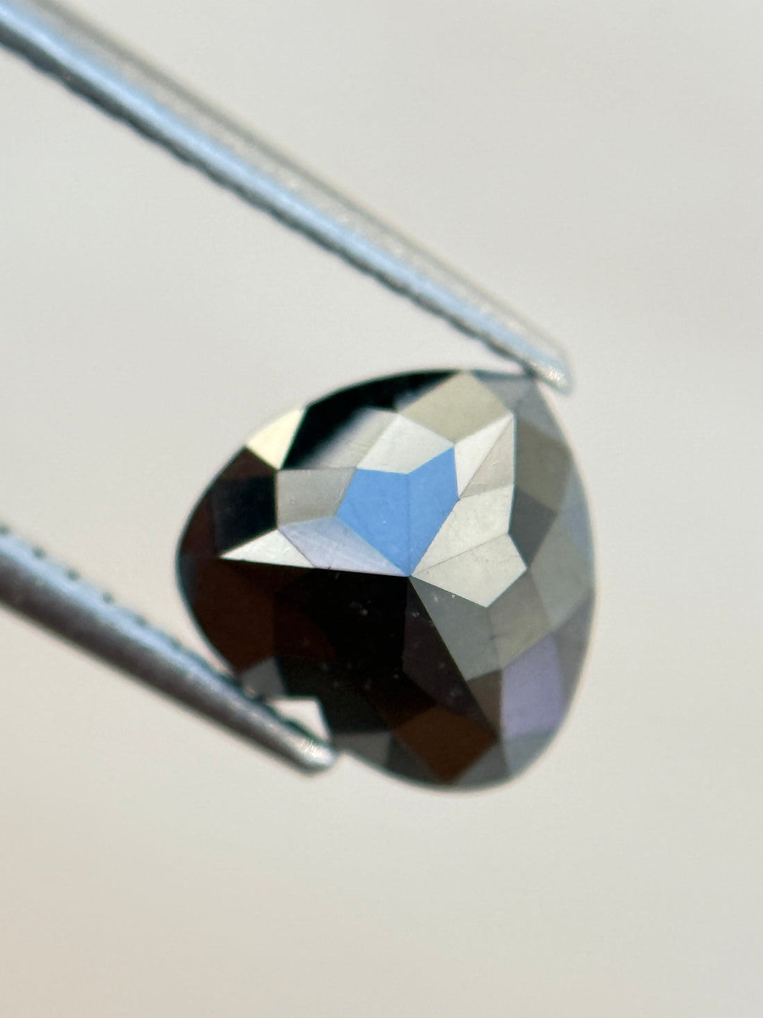 2.89 Ct Heart Rose Cut Black Natural Salt and Pepper Diamond