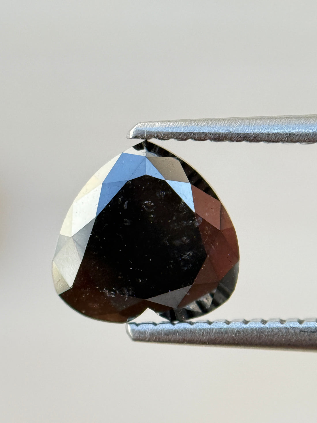 2.89 Ct Heart Rose Cut Black Natural Salt and Pepper Diamond