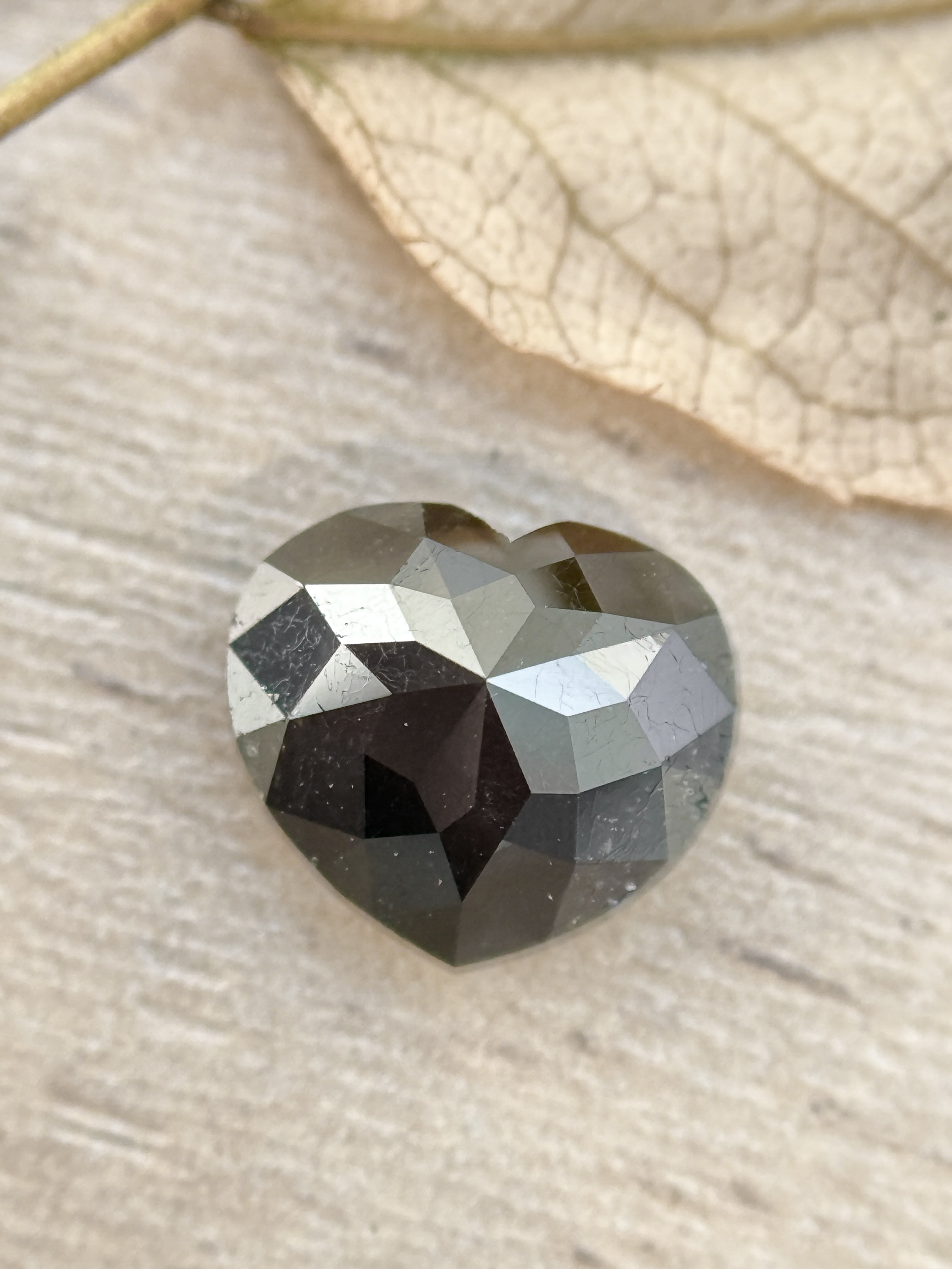 1.64 Ct Heart Rose Cut Black Natural Fancy Diamond