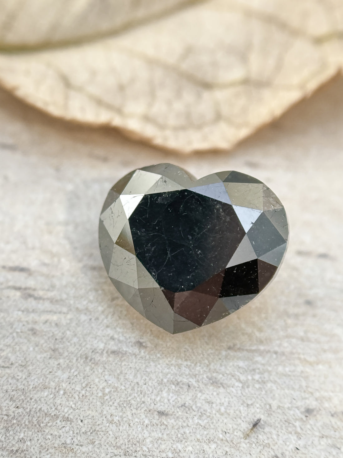 1.64 Ct Heart Rose Cut Black Natural Fancy Diamond