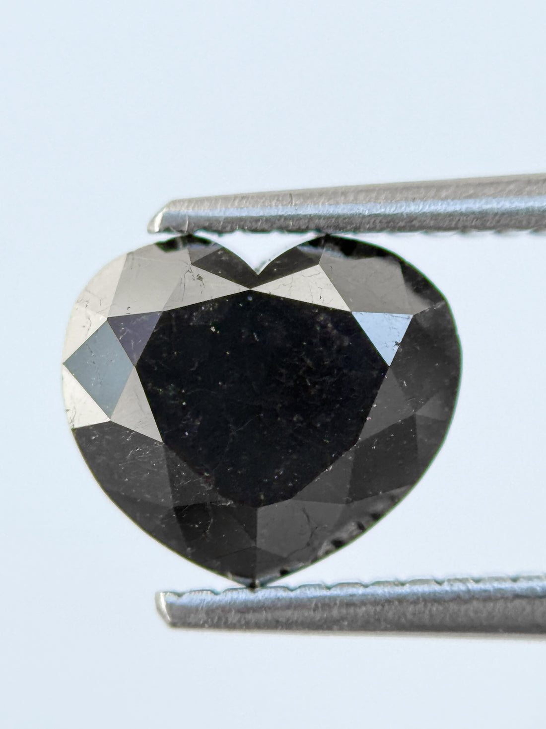 1.64 Ct Heart Rose Cut Black Natural Fancy Diamond