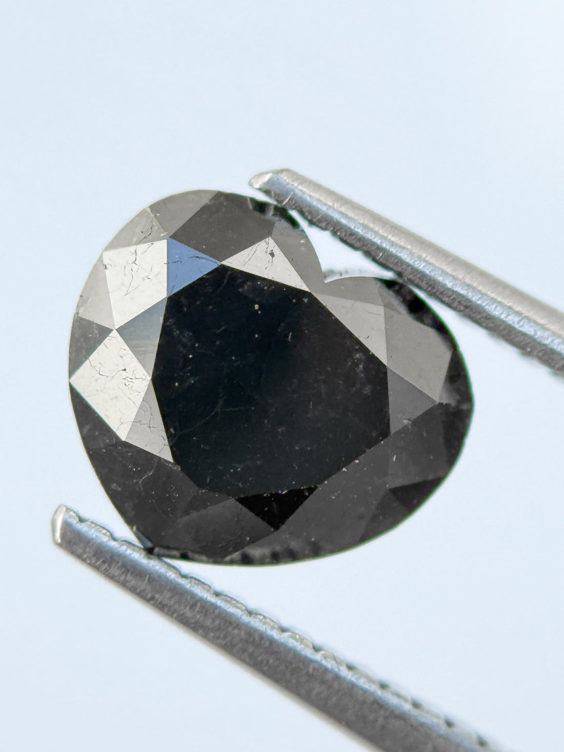 1.64 Ct Heart Rose Cut Black Natural Fancy Diamond