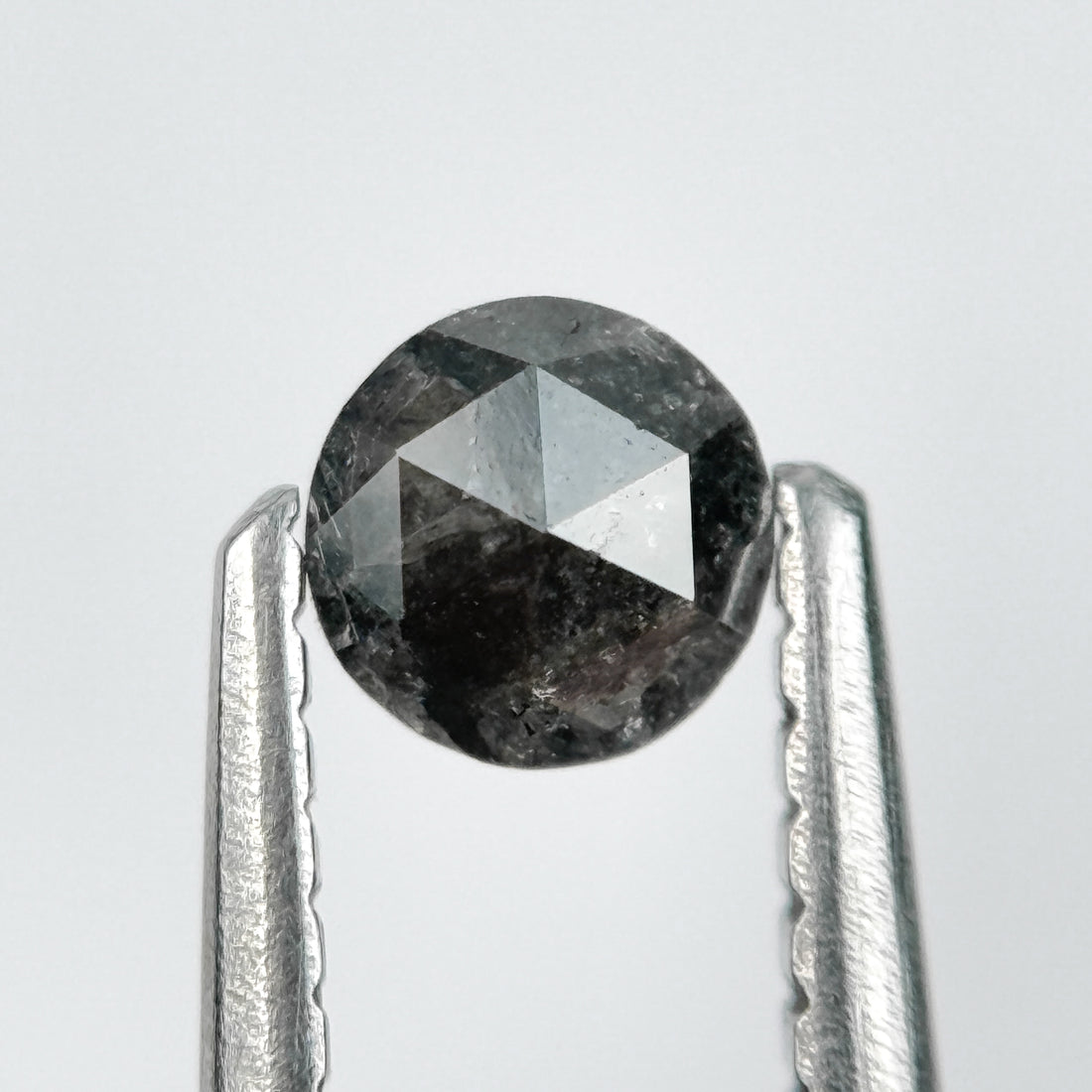 0.23 Ct Round Rose Cut Black Natural Salt and Pepper Diamond