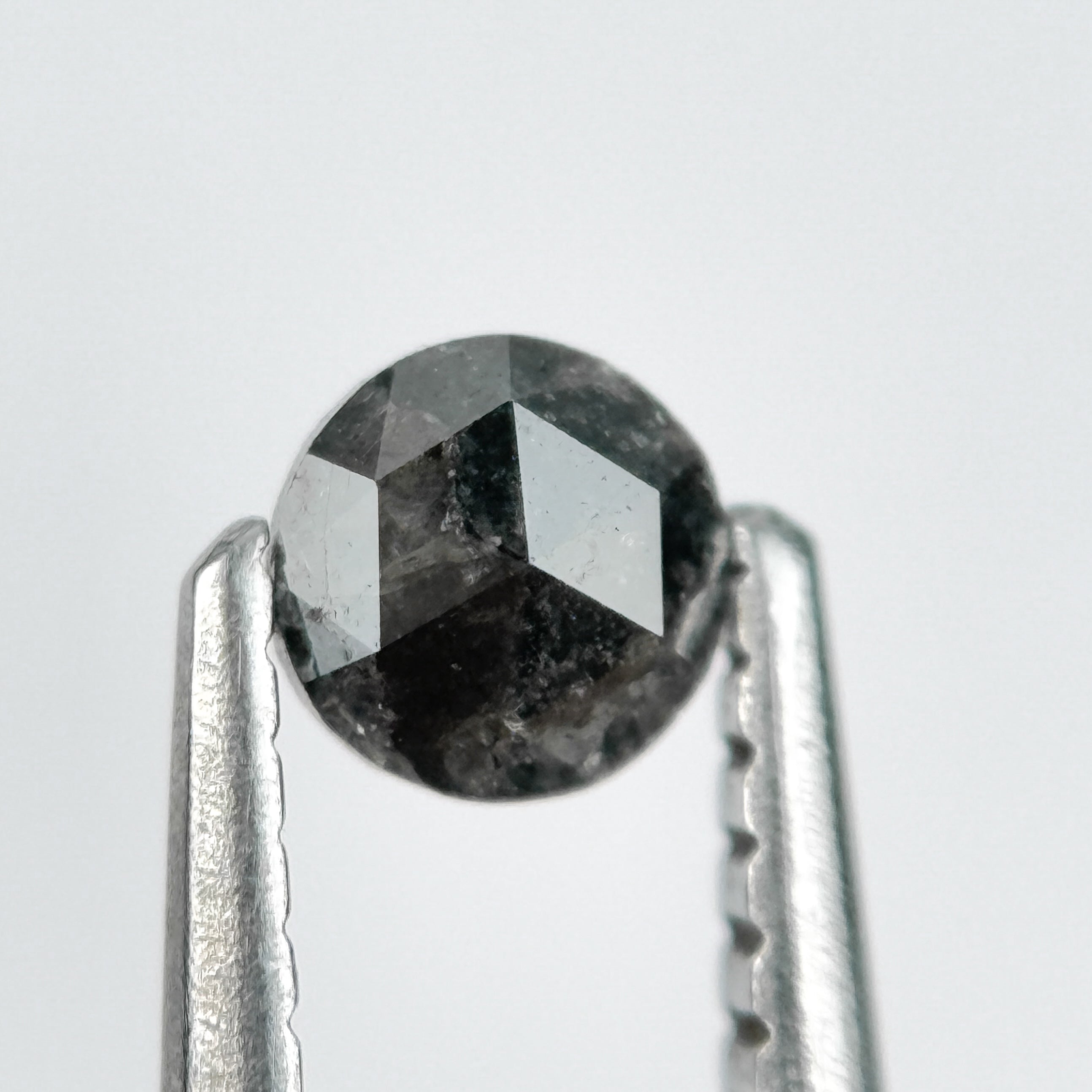 0.23 Ct Round Rose Cut Black Natural Salt and Pepper Diamond