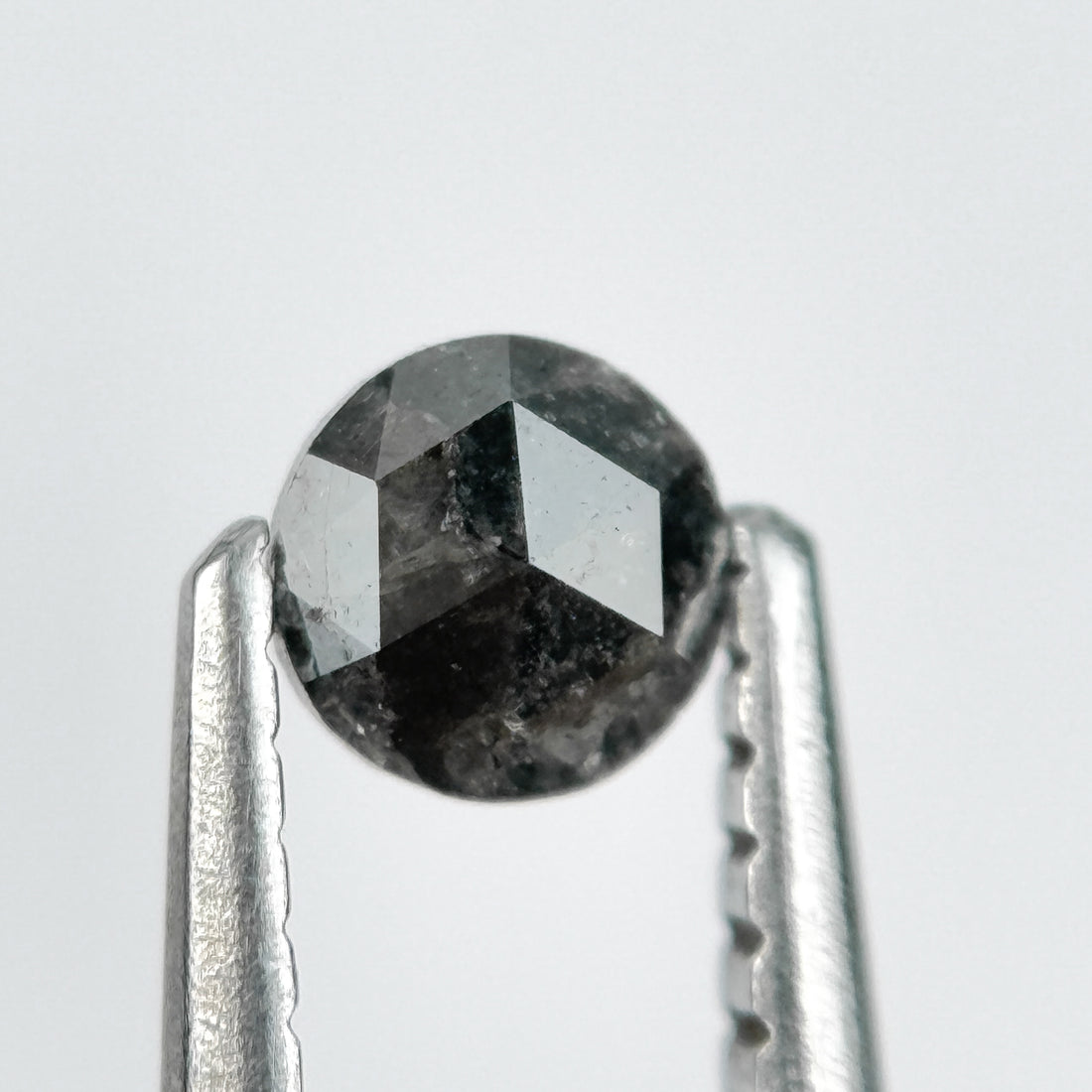 0.23 Ct Round Rose Cut Black Natural Salt and Pepper Diamond