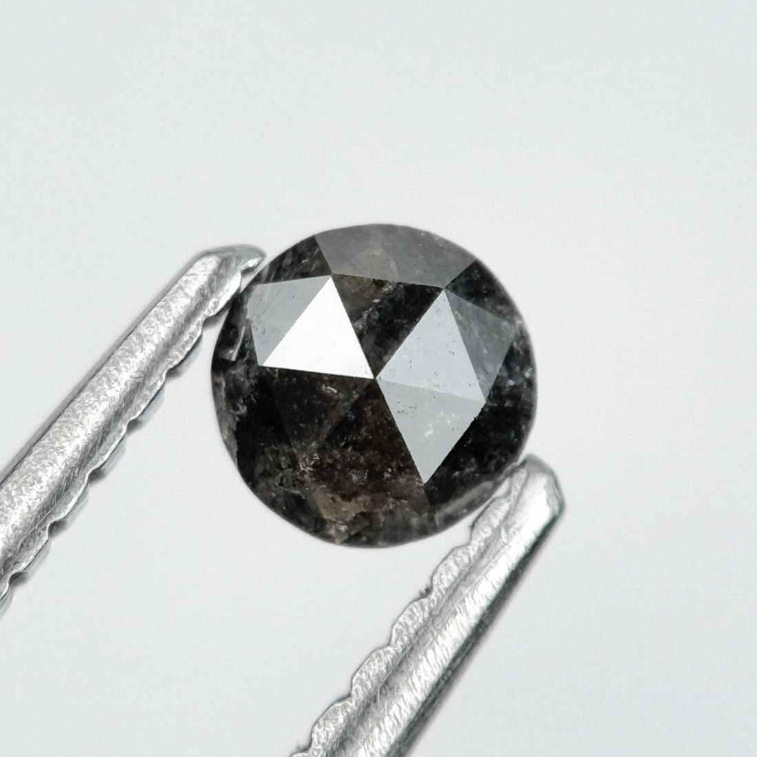 0.23 Ct Round Rose Cut Black Natural Salt and Pepper Diamond