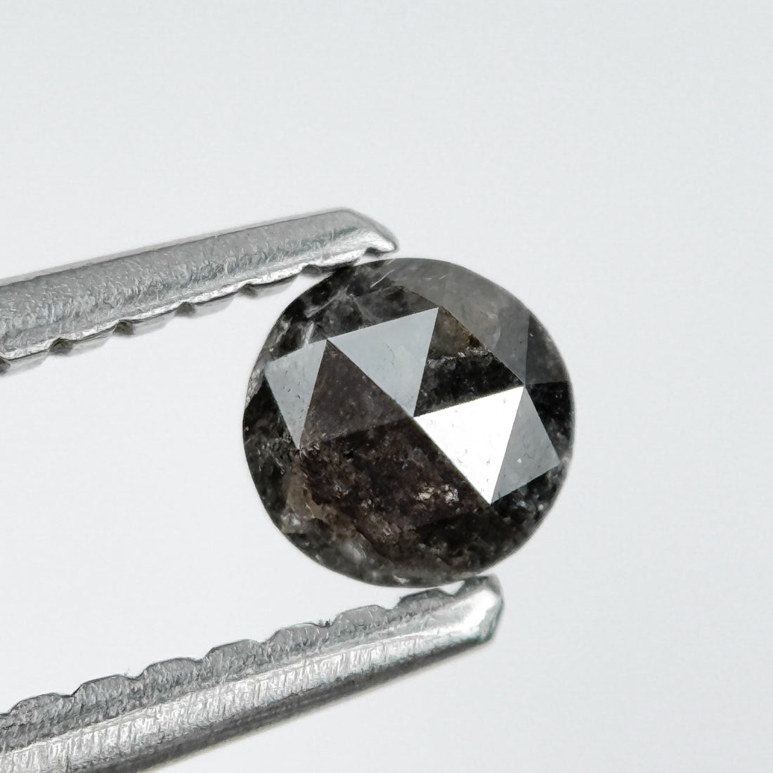 0.23 Ct Round Rose Cut Black Natural Salt and Pepper Diamond